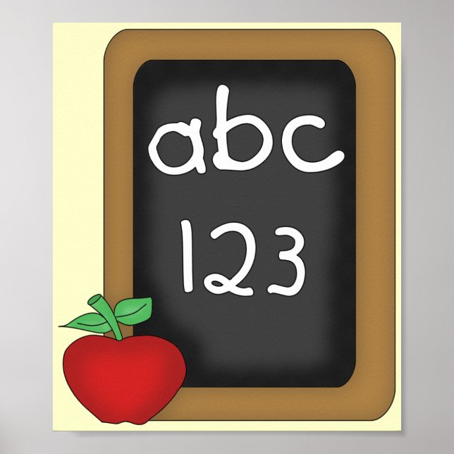 ABC 123 Chalkboard Poster (Front)