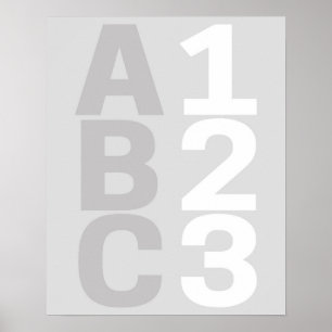ABC 123 Poster Alphabet Numbers