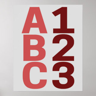 ABC 123 Poster Alphabet Numbers