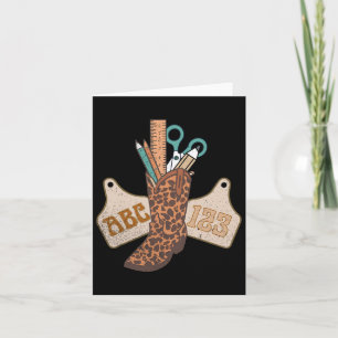 Abc 123 Western Teacher Life Cowboy Cowgirl Teachi Card