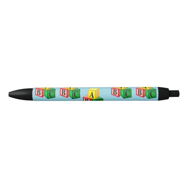 abc alphabet blocks black ink pen (Front)