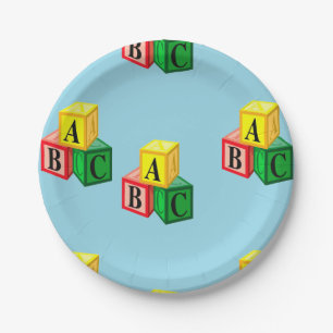 abc alphabet blocks paper plate
