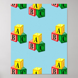 abc alphabet blocks poster