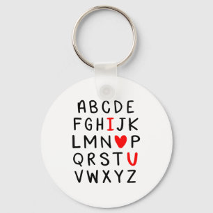 Abc Alphabet I Love You Englieacher Valentines Keychain
