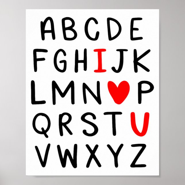Abc Alphabet I Love You Englieacher Valentines  Poster (Front)