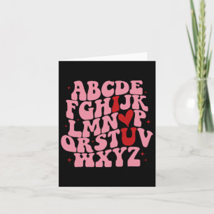 Abc Alphabet I Love You English Teacher Valentines Card