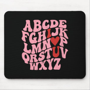 Abc Alphabet I Love You English Teacher Valentines Mouse Pad