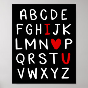 Abc Alphabet I Love You English Teacher Valentines Poster