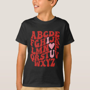 Abc Alphabet I Love You English Teacher Valentines T-Shirt