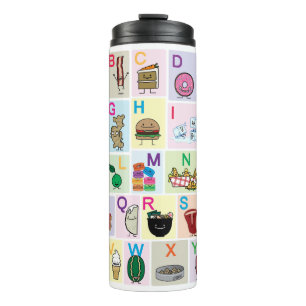 ABC Alphabet learning letters Happy Foods Design Thermal Tumbler