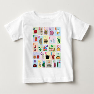 ABC Alphabet learning letters happy foods learn Baby T-Shirt