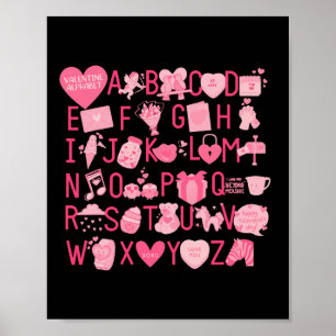 Abc Alphabet Love You Valentines Day Teachers And Poster