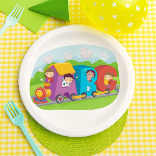 ABC Alphabet Train with Kids Fun Educational Paper Plate