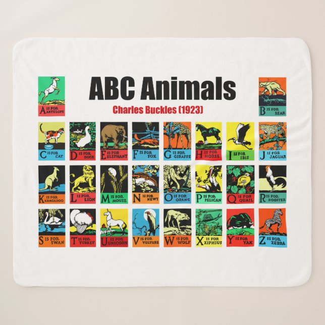 ABC Animals , Charles Buckles (1923) Sherpa Blanket (Front (Horizontal))