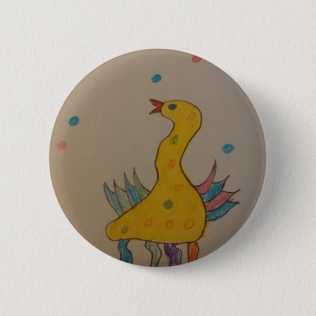 #ABC Art by Children, Easter Duck 2 Inch Round Button (Front)