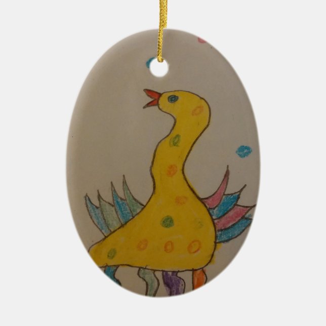 #ABC Art by Children, Easter Duck Ceramic Ornament (Front)