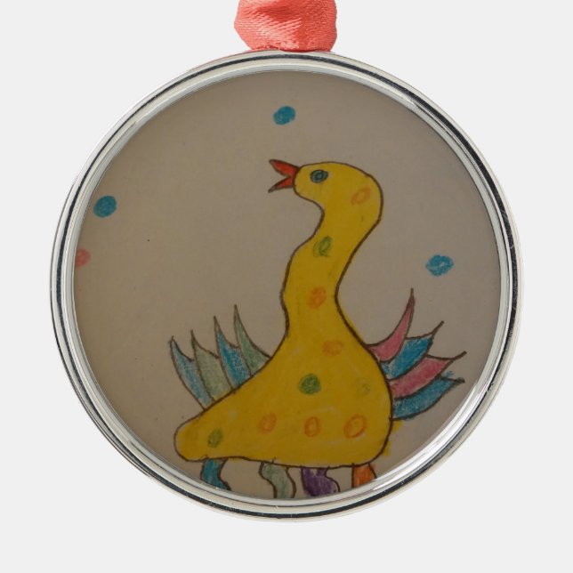 #ABC Art by Children, Easter Duck Metal Ornament (Front)