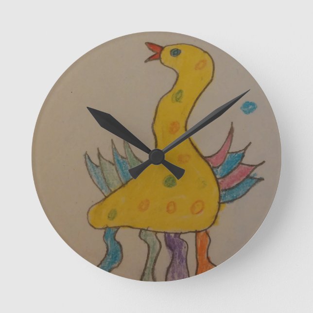 #ABC Art by Children, Easter Duck Round Clock (Front)