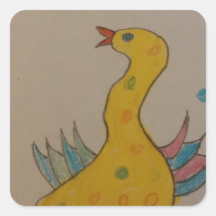 #ABC Art by Children, Easter Duck Square Sticker
