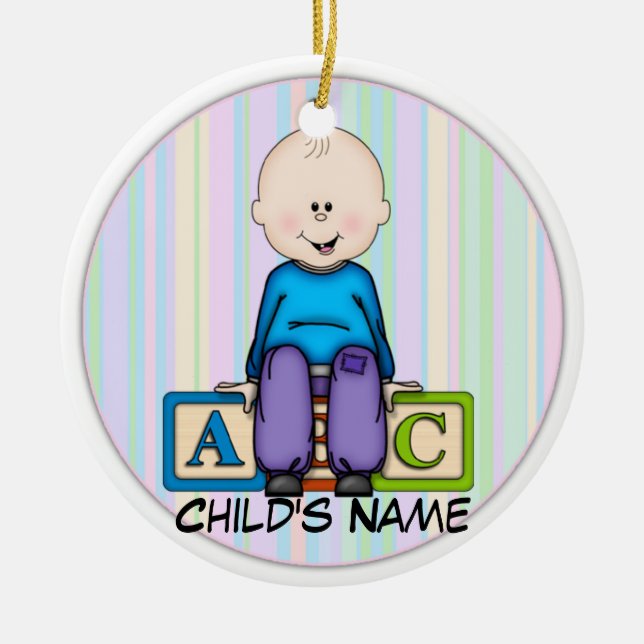 ABC Baby Boy Ceramic Ornament (Front)