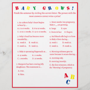 ABC "Baby Grows!" Game Flyer
