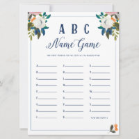 ABC Baby Name Shower Game