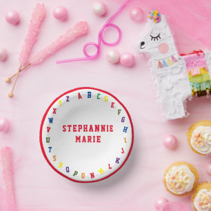 ABC Baby Shower Paper Plate