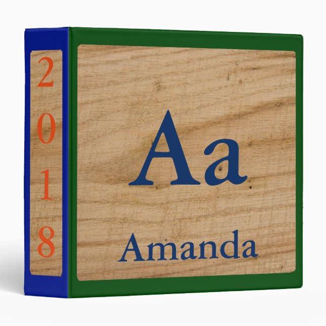 ABC Blocks Baby Photo Album Binder (Front/Spine)