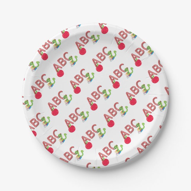 ABC Bookworm Paper Plate (Front)