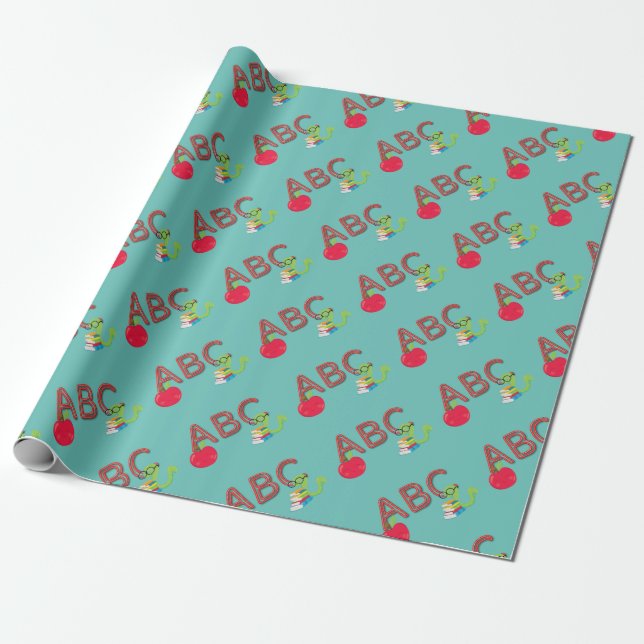 ABC Bookworm Wrapping Paper (Unrolled)
