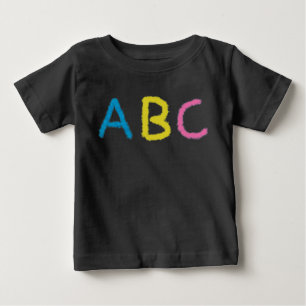 ABC Coloured Chalk Letters Baby T-Shirt