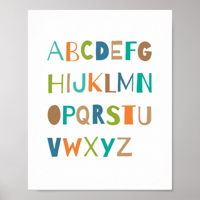 ABC Colourful Alphabet Nursery Art Decor | Boy (Front)