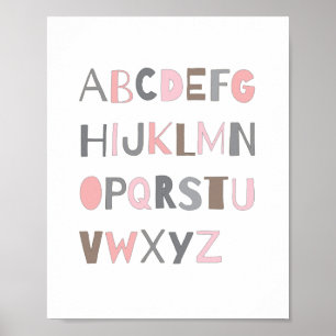 ABC Colourful Alphabet Nursery Art Decor   Girl