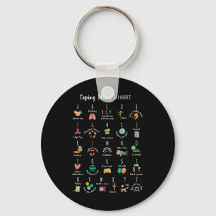 Abc Coping Skills Alphabet Self Care Mental Health Keychain