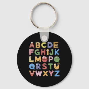 Abc Cute Monster Alphabet Halloween Teacher Costum Keychain