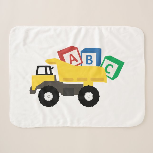ABC Dump Truck Construction Trucks Sherpa Blanket (Front (Horizontal))