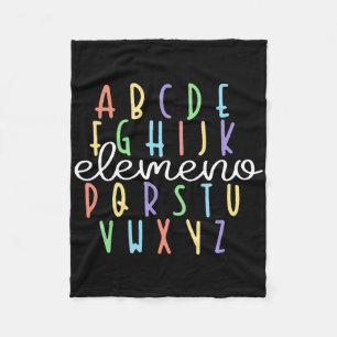 Abc Elemeno Kindergarten Teacher Cute Gifts Back T Fleece Blanket