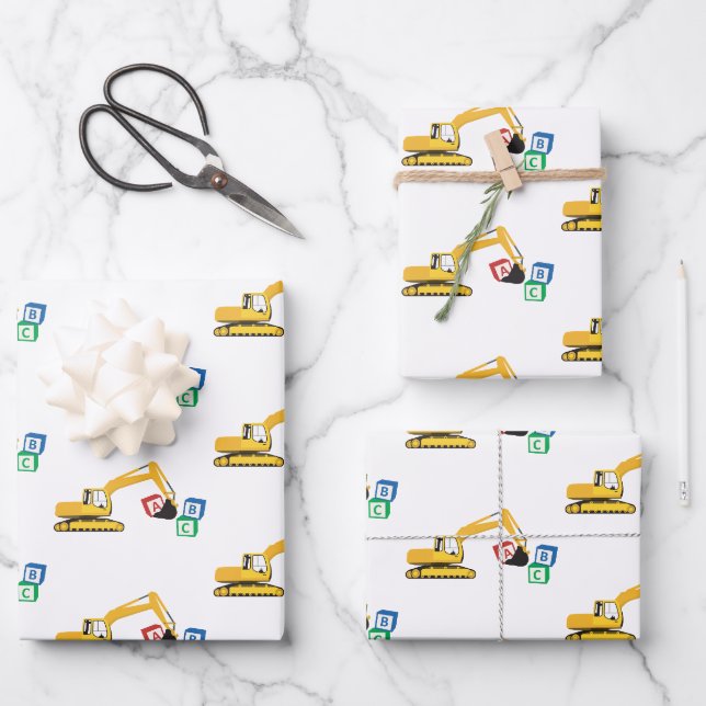 ABC Excavator Construction Truck Wrapping Paper Sheet (Front)