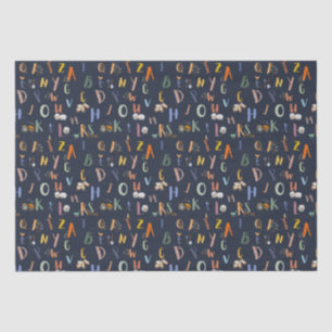 ABC Farm Life in Navy Tissue Paper