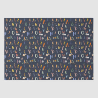 ABC Farm Life in Navy Tissue Paper