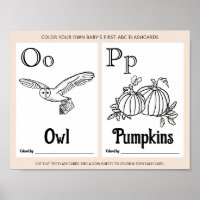 ABC Flashcards Baby Shower Colouring Activity Shee