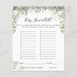 ABC Game   Floral Baby Shower Game