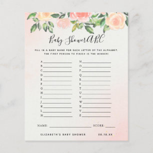 ABC Game Floral Baby Shower Game