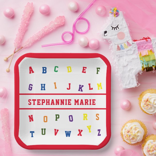 ABC Girl Baby Shower Paper Plate (Party)