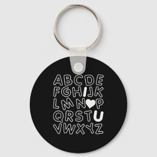 Abc I Love You Alphabet Teachers Day Valentines Da Keychain