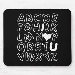 Abc I Love You Alphabet Teachers Day Valentines Da Mouse Pad