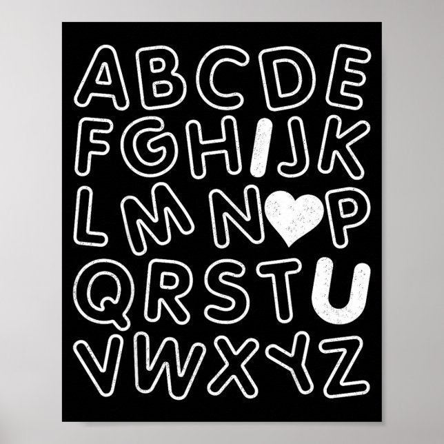 Abc I Love You Alphabet Teachers Day Valentines Da Poster (Front)