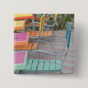ABC Islands, ARUBA, Palm Beach: Colourful Cafe 2 Inch Square Button