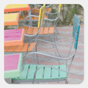 ABC Islands, ARUBA, Palm Beach: Colourful Cafe Square Sticker