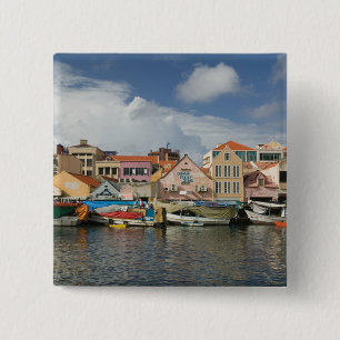 ABC Islands, CURACAO, Willemstad: Punda, 2 Inch Square Button